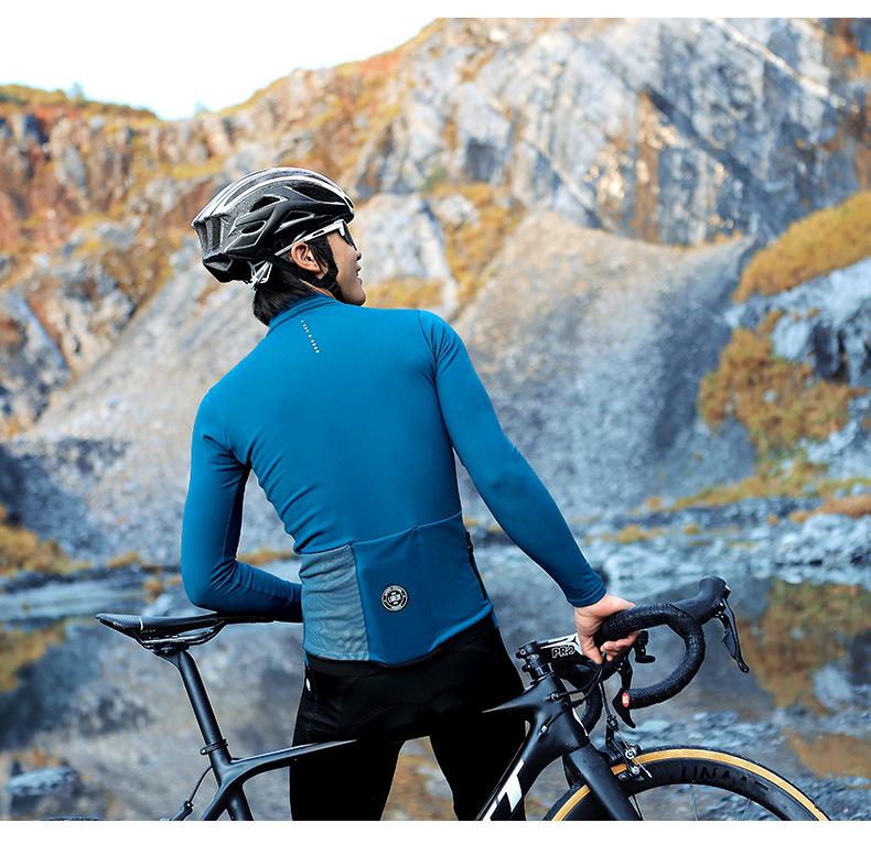 Lampaida Unisex Autumn/Winter Fleece Cycling Jersey – Long-Sleeved Road Bike Apparel