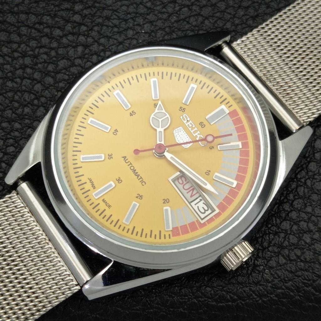 JAPAN VINTAGE REFURBISHED SEIKO 5 AUTOMATIC 6309A MENS YELLOW WATCH A440725-4 Sk-a440725