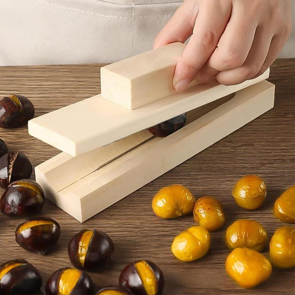 Nut Cracker Tool Manual Wooden Sheller Chestnut Sheller for Walnut Nut Opening Cracking Peeling Home Kitchen Snack Making