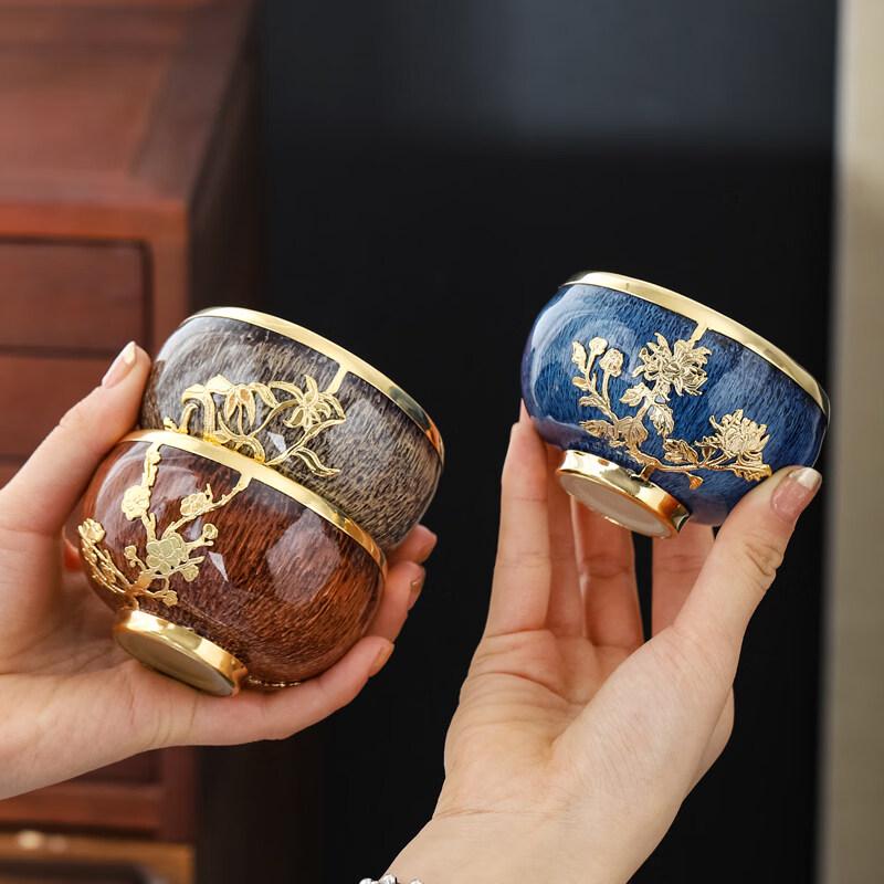 Junyao Kiln Glaze Jianzhan Master Teacup - Arhat Style Gift Set
