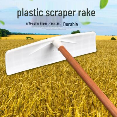Plastic Hark Schraper met Houten Handvat - Perfect voor het Verwijderen van Graan, Sneeuw, Aarde en Mest