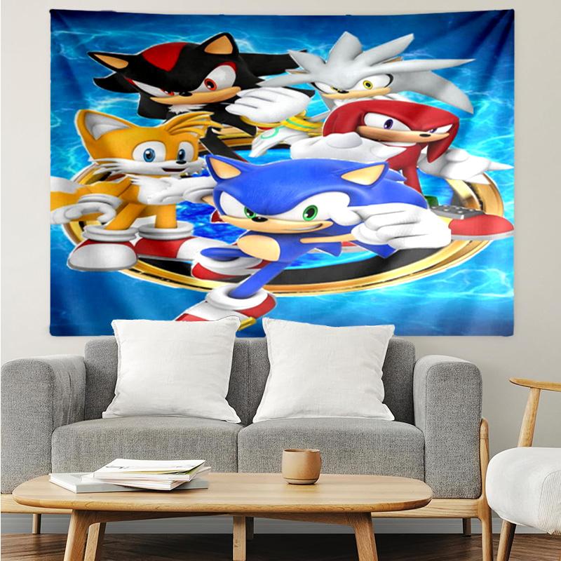 1PC Hedgehog Adventure Speed And Colors K-pop Music Group Tapestry Accessories for Bedroom,Livingroom, Dormitory Room Wall Decor Fan Birthday Gifts
