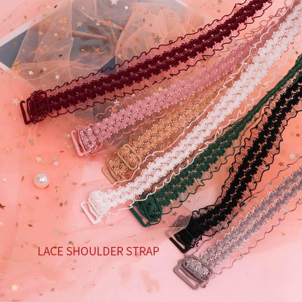 

2 pairs Flower Lace Bra Strap Off Shoulder Lingerie Strap Belt Underwear Shoulder Straps Women