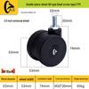 2.5" TPR Double Wheel Snap Ring Swivel Caster for Office/Computer Chairs - Silent Universal Replacement Wheels