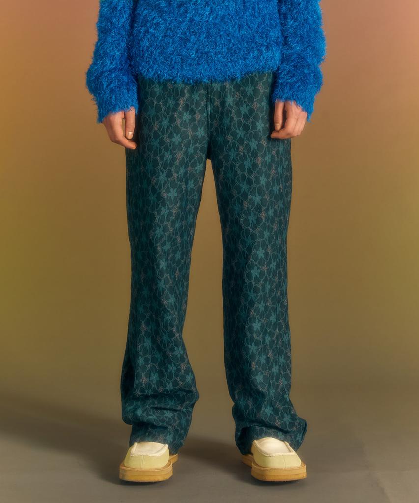 ADSB ANDERSSON BELL Flower Lace Track Pants Apa678M(Green)