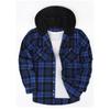 Mens Classic Plaid Long Sleeve Hooded Shirts Multi Pockets Thin Cotton Light Jacket Relaxed Fit Casual Outwear