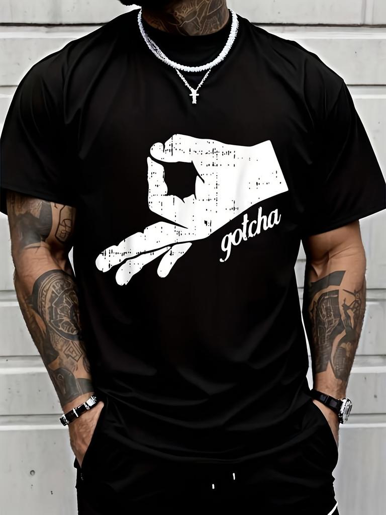 Men's & Unisex 100% Cotton Ok Hand Symbol Gotcha Circle Game T-Shirt - Retro