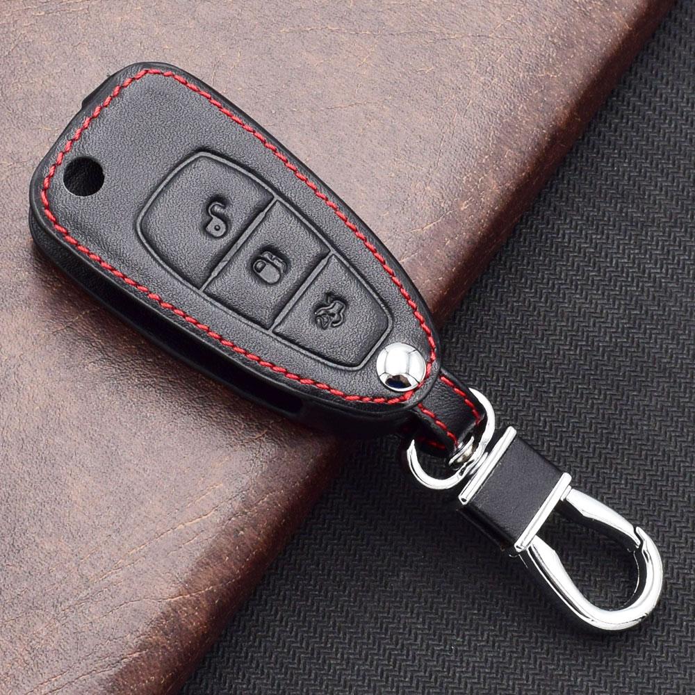 Leather Car Key Cover Bag For Ford Focus Transit C-Max S-Max Galaxy Mondeo Tourneo Fusion Flip Remote Fobs Shell Protector Cases