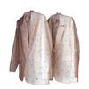 2025 Autumn Women's Tie Print Slimming Suit Jacket - European and American Style