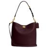 Willow 28 Turn-lock Buckle Closure Cow Leather Bucket Bag Shoulder Bag Large Size Women's Merlot Burgundy