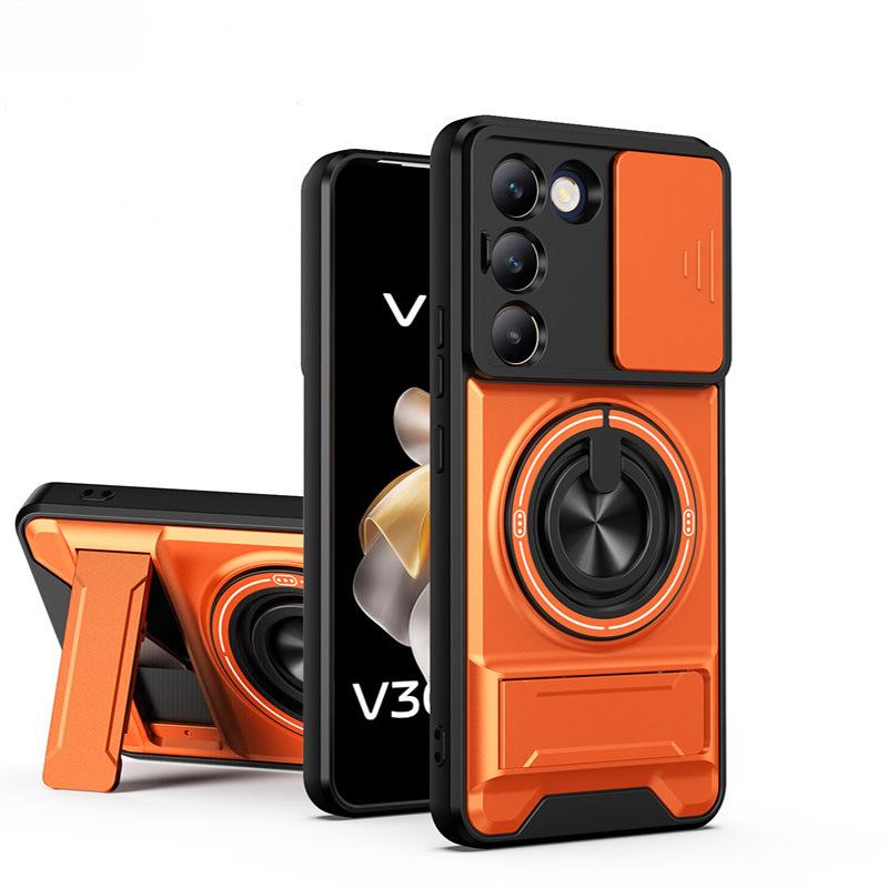 Slide Camera Cover Case for Vivo Y29 4G Magnetic Kickstand Stand Protective Phone Cover for Vivo Y29 4G