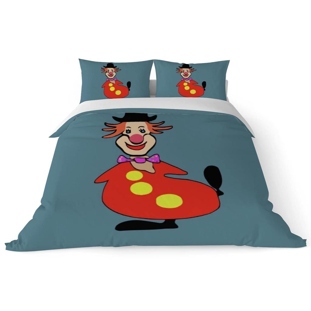 Cartoon Clown Duvet Cover for Kids Boys Girls Queen King Lightweight Quilt Cover Funny Circus Bedding Set Bedroom Decor No Quilt
