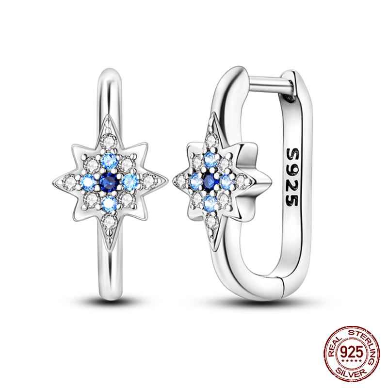 Boucles d'oreilles en argent sterling 925 pour femmes, pendentifs colorés en forme d'étoile, de papillon et d'œil du diable, bijoux de fête élégants