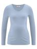 Women's Long-Sleeved Blue Bellybutton Maternity Blouse