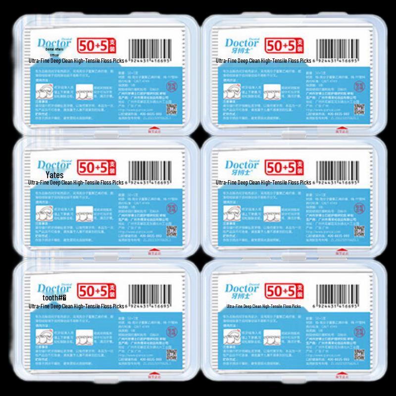 Доктор. Зубные Супертонкие Палочки для Чистки Межзубных Промежутков (Упаковка из 6 коробок)