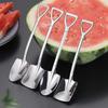 Stainless Steel Shovel Spoon Creative Gold Silver Coffee Spoons Ice Cream Dessert Scoops Teaspoon Kitchen Tableware Cutlery Sets