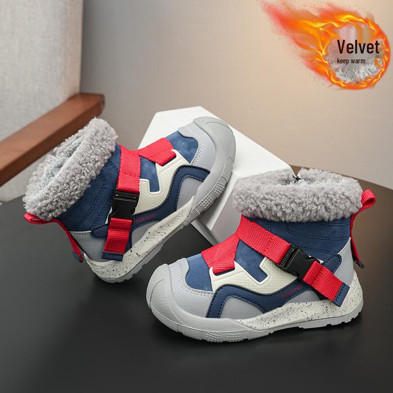 Winter Kids' Snow Boots: Boys' Velvet, Girls' Cotton - Warm, Durable Cold Protection