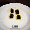 Elegant Gold-Plated Black Zircon Stud Earrings - Niche Design for a Luxurious Fashion Statement