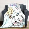 1pc Chiikawa Blanket with Custom Name, Gift, for Men and Women, Soft Blanket, Good for Sofa Bed Couch Travel, Lightweight Flannel Blanket