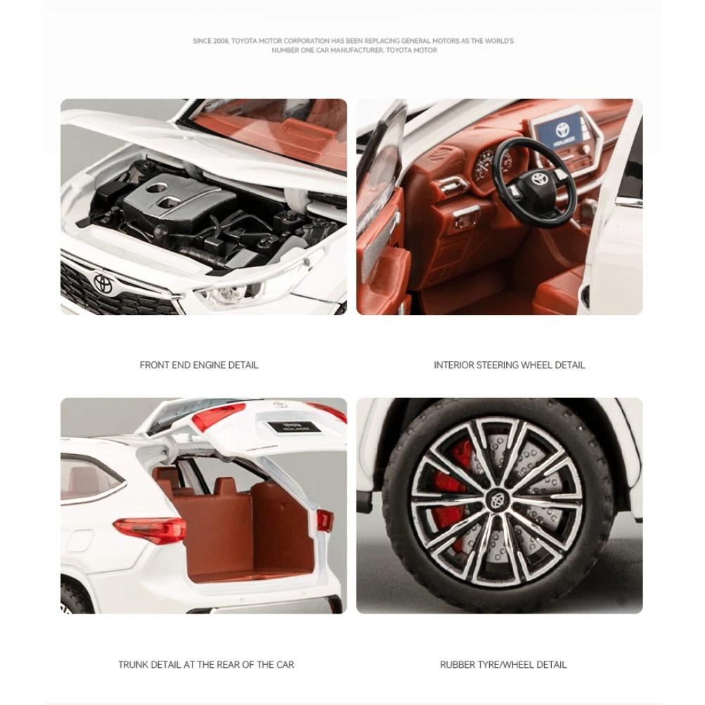 1/24 Toyota Highlander SUV Legierung Automodell Druckguss & Spielzeug Metall Geländewagen Automodell Simulation Sound und Licht Kinder Geschenk