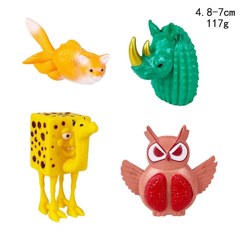 Tung Tung Sahur Conjunto de Figuras de Anime 3D Monstro Híbrido Criativo Brinquedo Modelo Decoração Presente para Crianças Estátua Miniatura de PVC Colecionável