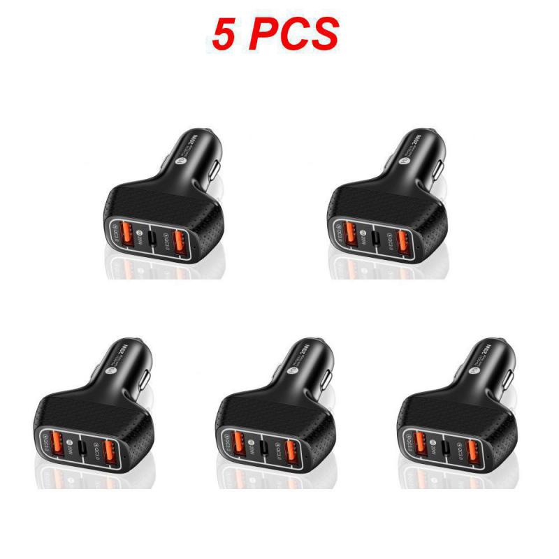 1/3/5PCS Mobile Phone Charger Durable Universal Type C Fast Charging 2usb Car Accessories Usb Car Charger Practica Portable