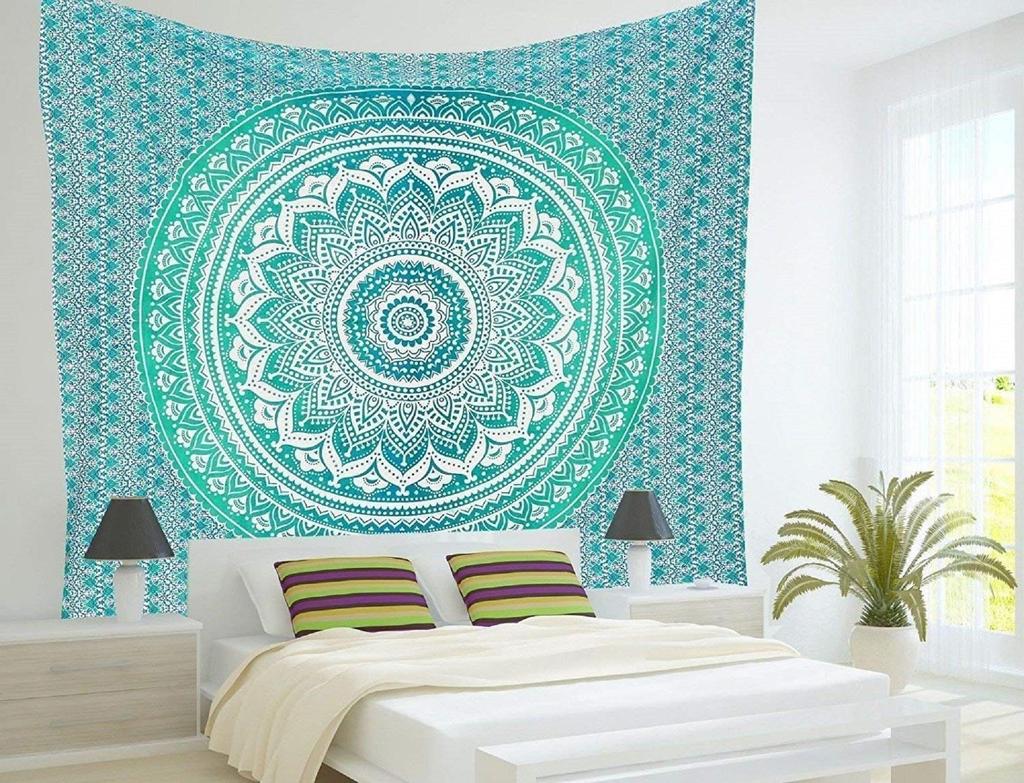 Mandala Wall Tapestry, Bohemian Hippie Wall Art Decor, Tapestry Wall Art Boho, Ombre Wall Hanging Fabrics, Boho Bedroom Tapestry Gift