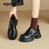 Platform Spring New Models Not Tired Feet Single Shoes Commuter Black British Small Leather Shoes