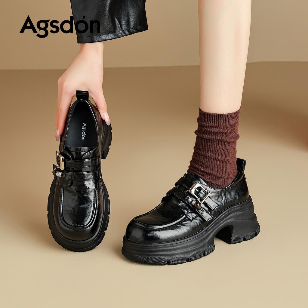 Platform Spring New Models Not Tired Feet Single Shoes Commuter Black British Small Leather Shoes