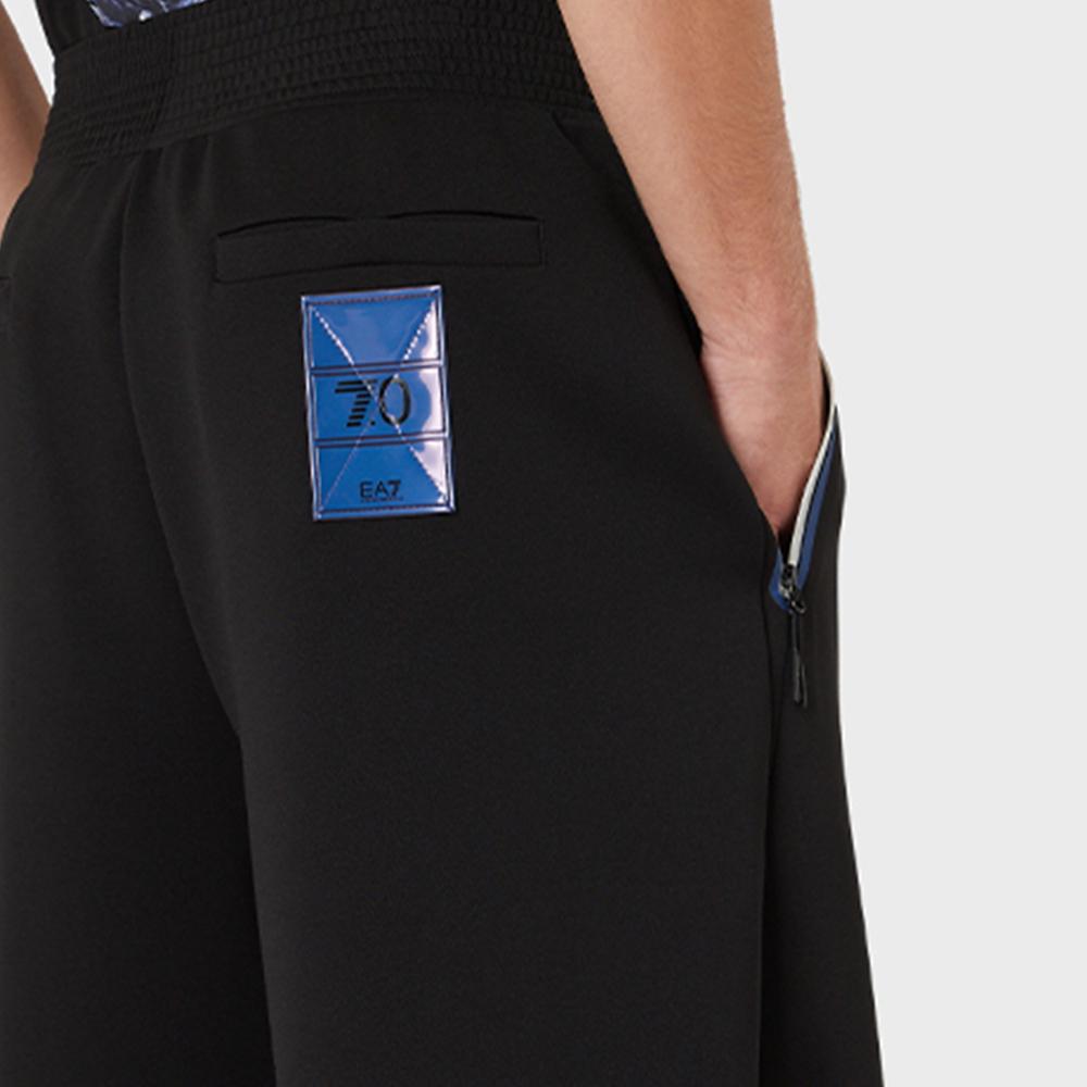 Emporio Armani EA7 SS22 Solid Logo Loose Casual Shorts Men Shorts Black 3LPS85-PJAHZ-1200