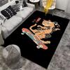"Unique Cat Skateboarding Carpet with Japanese Sushi Style Design" Suitable for use as an anti-slip for living room bedroom sofas
