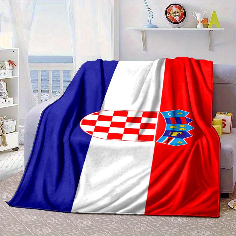 Coperta portatile/morbida per la Fiera del Calcio Croato, coperta da letto, adatta per viaggi, campeggio, soggiorni, uffici, divani, regali per tifosi