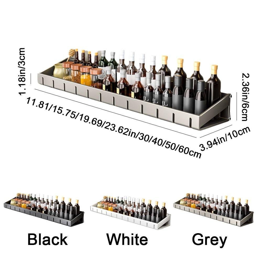 Wall Mounted Spice Storage Rack Non-Punching Condiment Rack  Bathroom