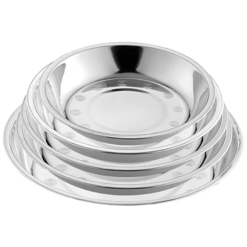 Camellia 5-Piece Stainless Steel Dinner Plate Set