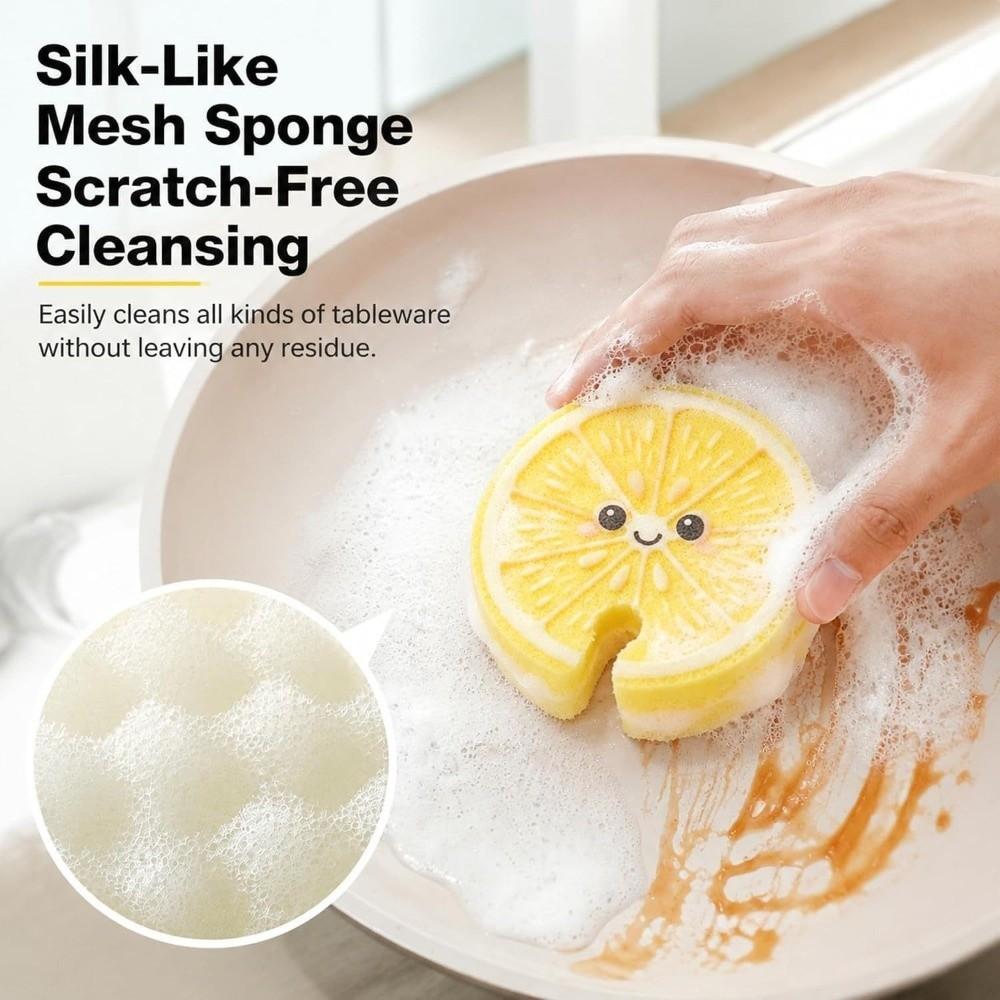 Wood Pulp Kitchen Cleaning Sponge Highly Absorbent Dish Cleaning Scrubber  Dishwashing