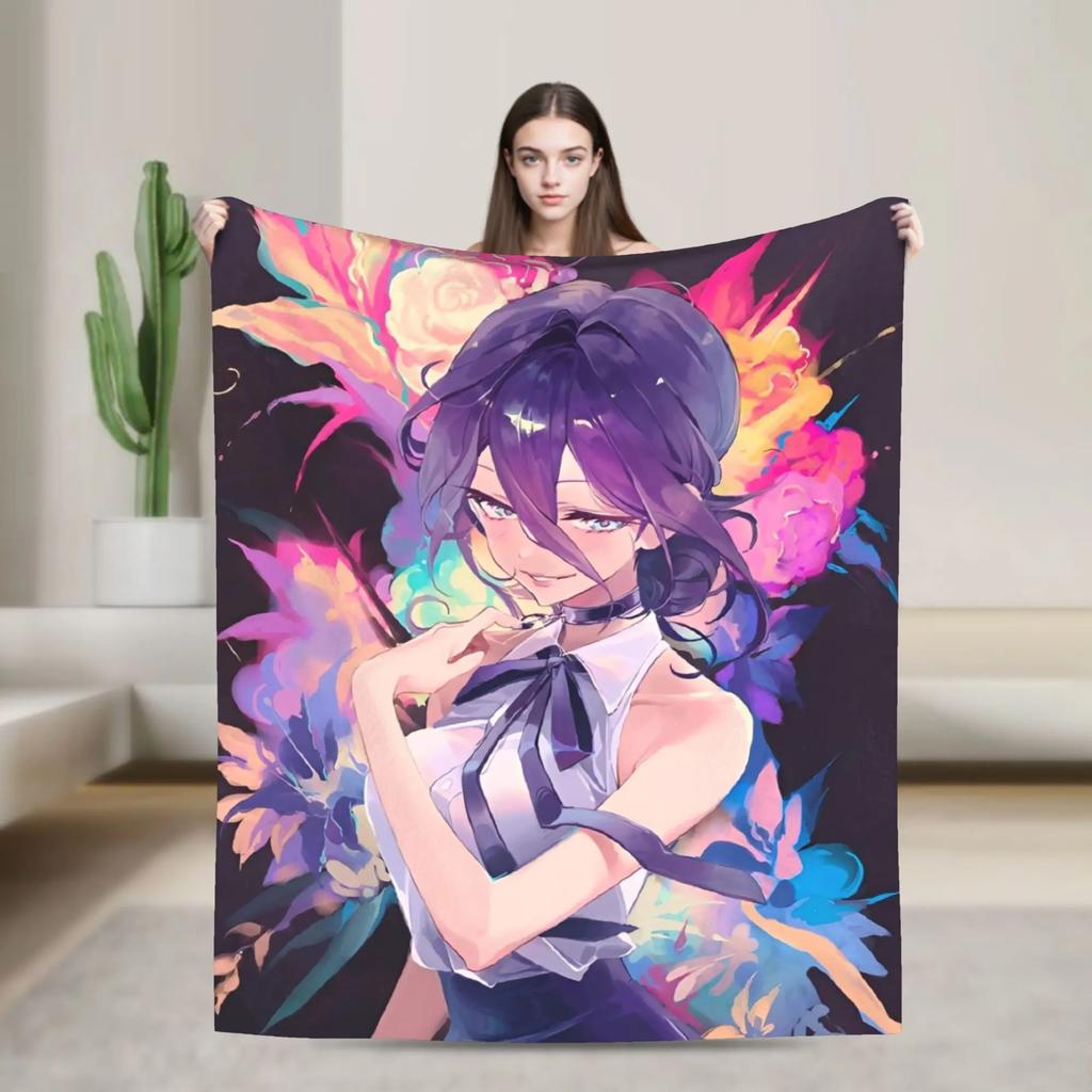 ChainsawsMan Reze Fleece Blanket Soft Warm Anime Movie Throw Blanket for Home Living Room Dorm Gift