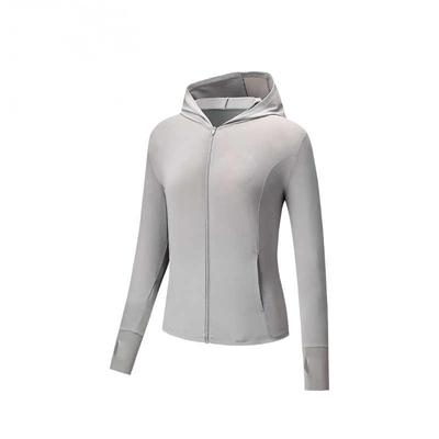 Training Series Solid Color Zip-Up Hooded Comfortable Versatile Long Sleeve Breathable UV Protection Sun Protection Women Tops 962527704-4