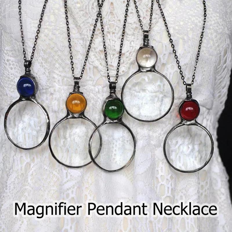 

Mother s Day Grandma Pendant Necklace with Magnifying Glass червоний