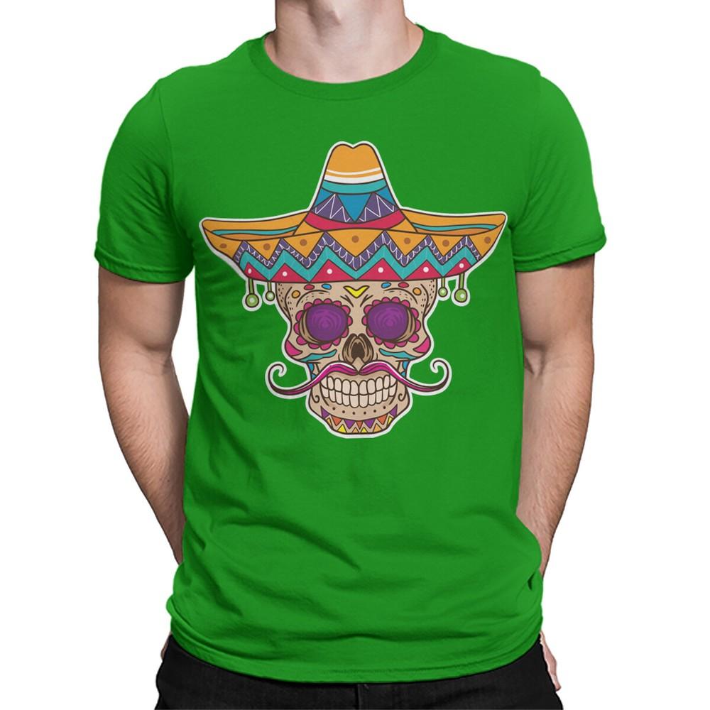 Colorful Sugar Skull Sombrero TShirt Day of the Dead Design Mens Friendly DOTD