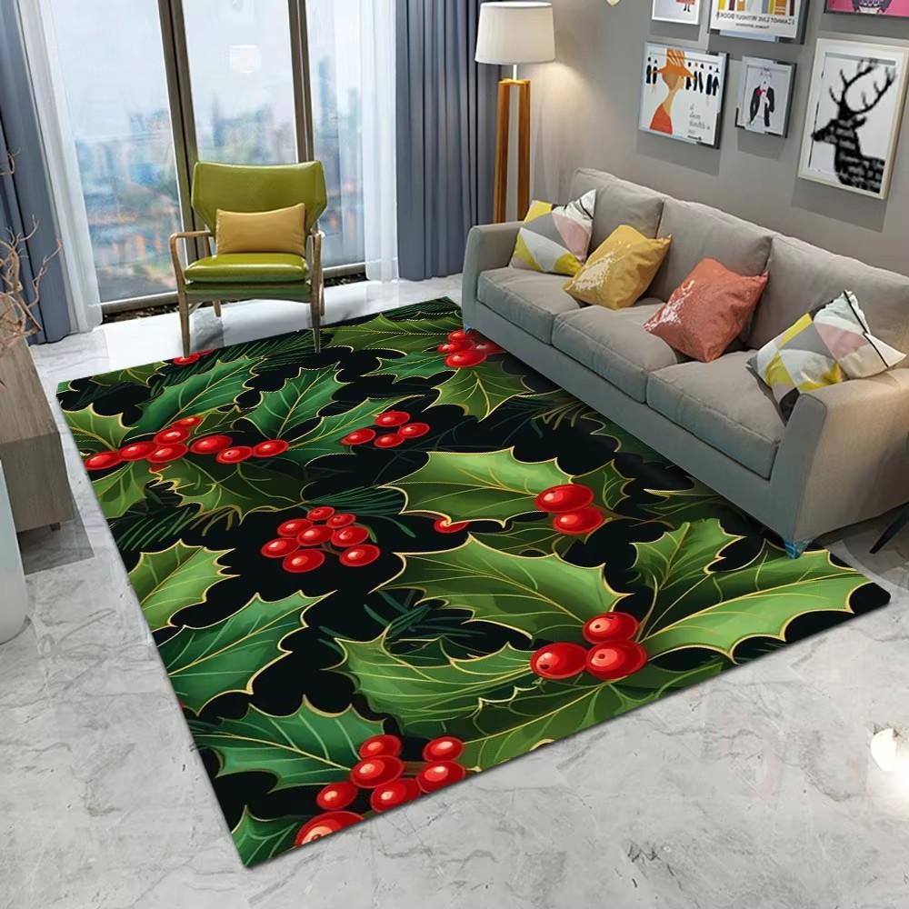 Merry Christmas Decoration Welcome Home Anti-Slip Door Mat Carpet Santa Flannel Floor Rugs for Living Room Home Decor Rug