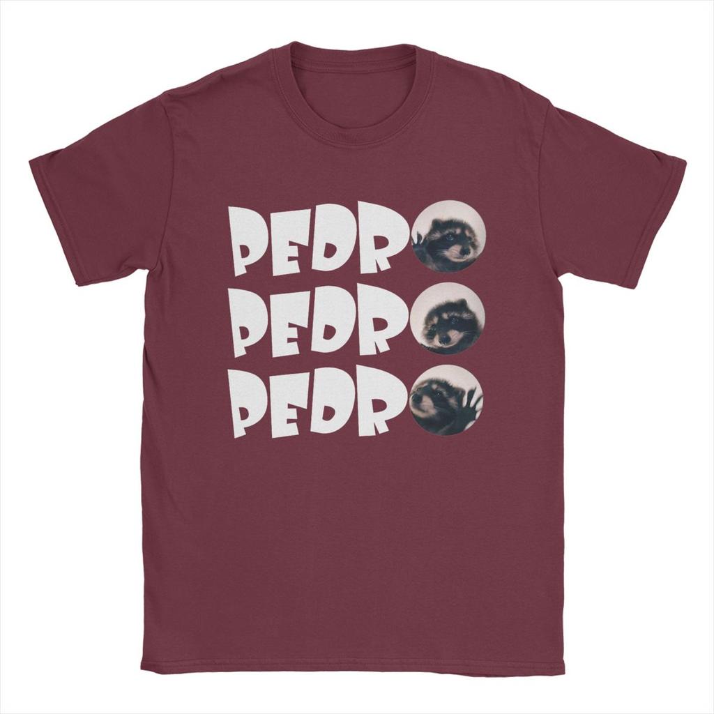 Men's T-Shirt Pedro The Dancing Raccoon Funny Cotton Tee Shirt Short Sleeve T Shirt Crew Neck Clothes Adult