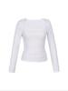 2025 Spring/Summer Women's Y2K Square Neck Long Sleeve Casual Fashion Top