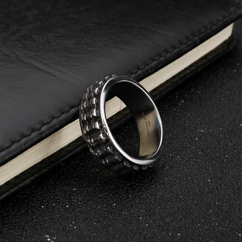 Bicycle Accessories Pattern Ring Stainless Steel Men's Punk Style Jewelry