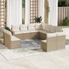 Vidaxl 11-Cz. Set di Mobili da Giardino con Cuscini, Beige, Polyrattan