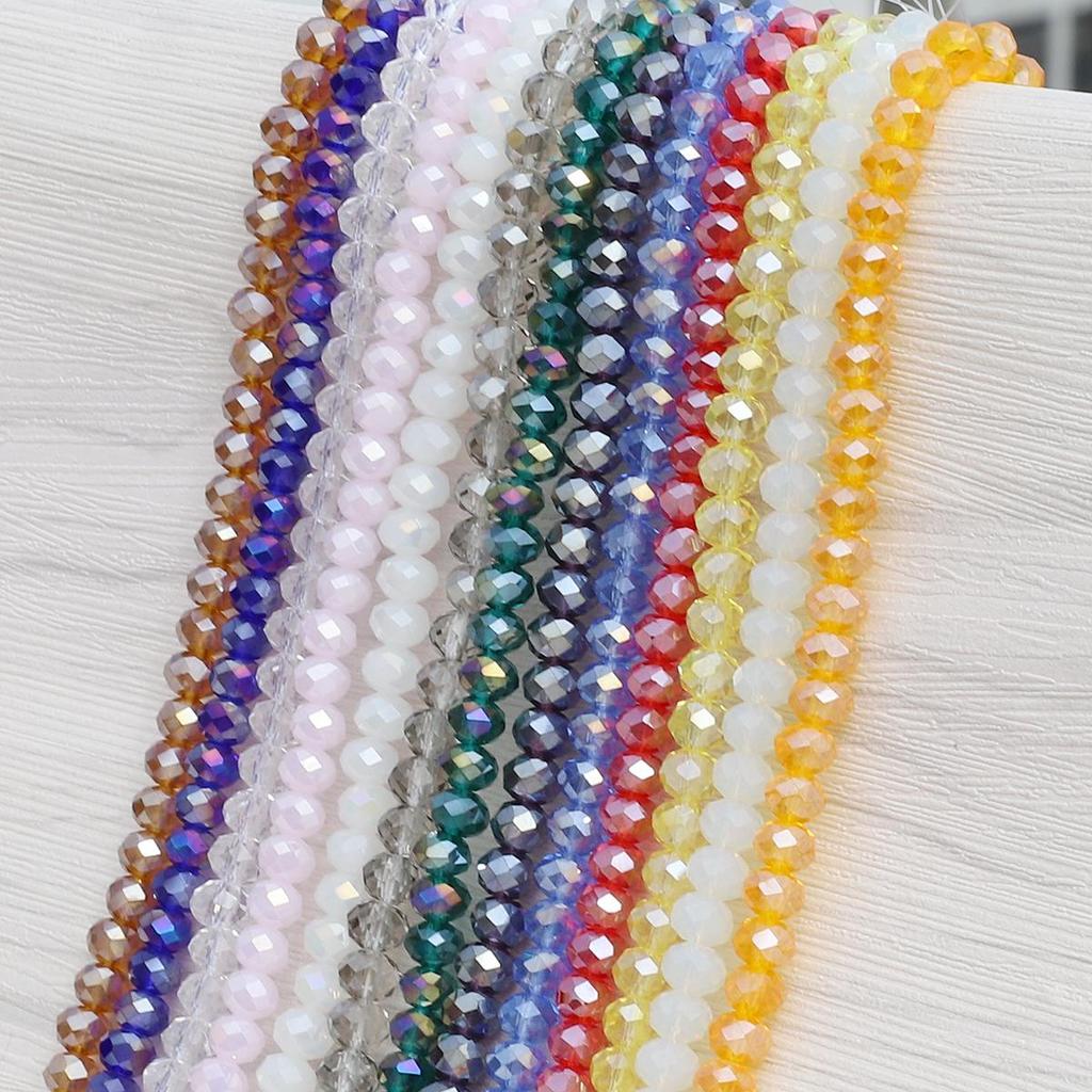 Perline di cristallo da 6 mm Perline sfuse in vetro sfaccettato multicolore per la creazione di gioielli Orecchini con collana fai da te