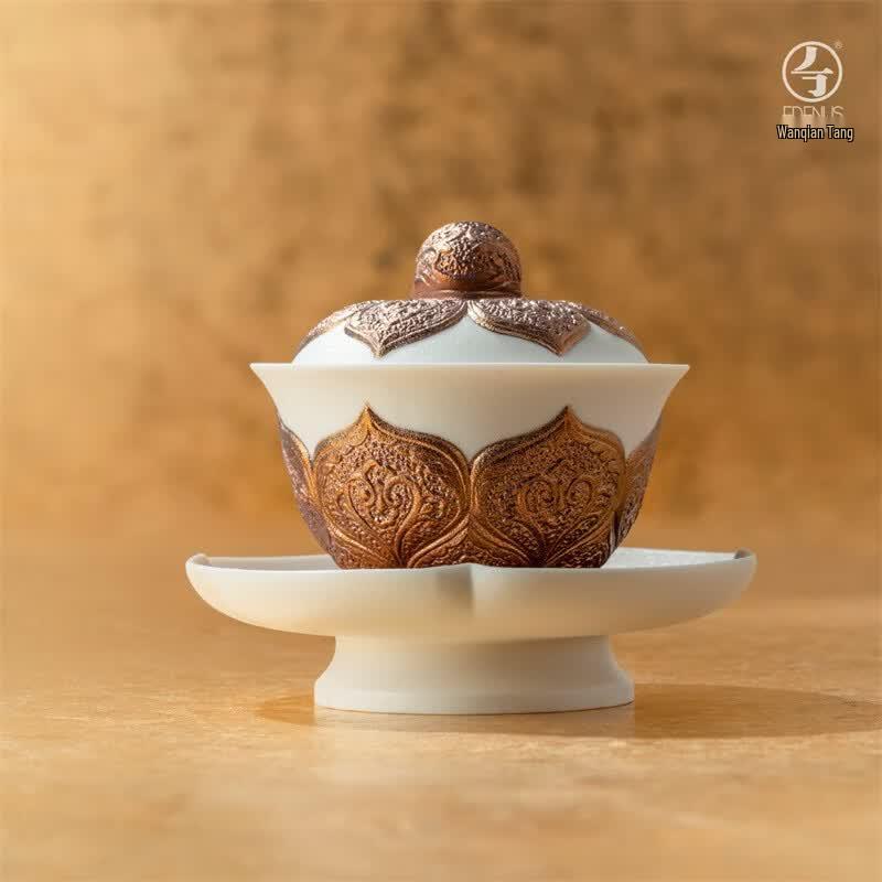 Wan Qiantang Shaanxi History Museum Co-branded Great Tang Gold Bowl Ceramic Tea Set