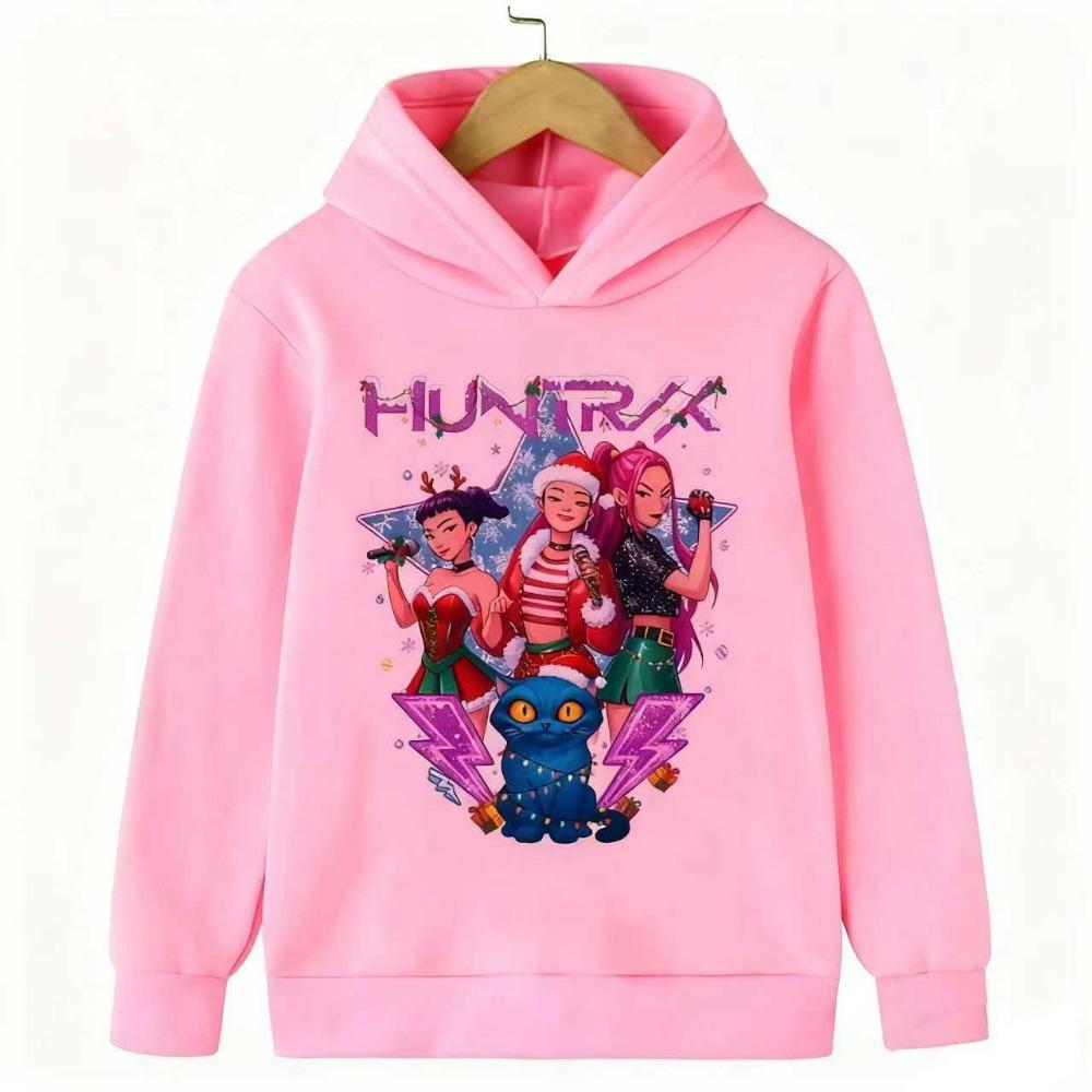 2025 New Kpop Devil Hunter Christmas Edition Children's Hoodie Manga Children's Sportswear Cute Tiger Printed Girl Children's Top