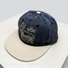 New Men Women American Retro Letter Embroidery Baseball Hats Sunshade Color Block Versatile Flat Eave Peaked Caps Fashion Street