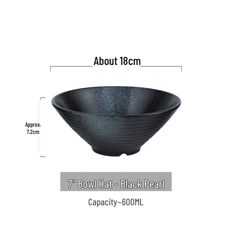 Japanese Ceramic Dòulì Ramen Bowl – Retro Coarse Pottery, High-End, Large Open-Mouth Trumpet Design, Ideal for Home Tableware