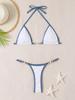 Colorful Women's Backless Triangle Bikini Swimsuit - European and American Style
